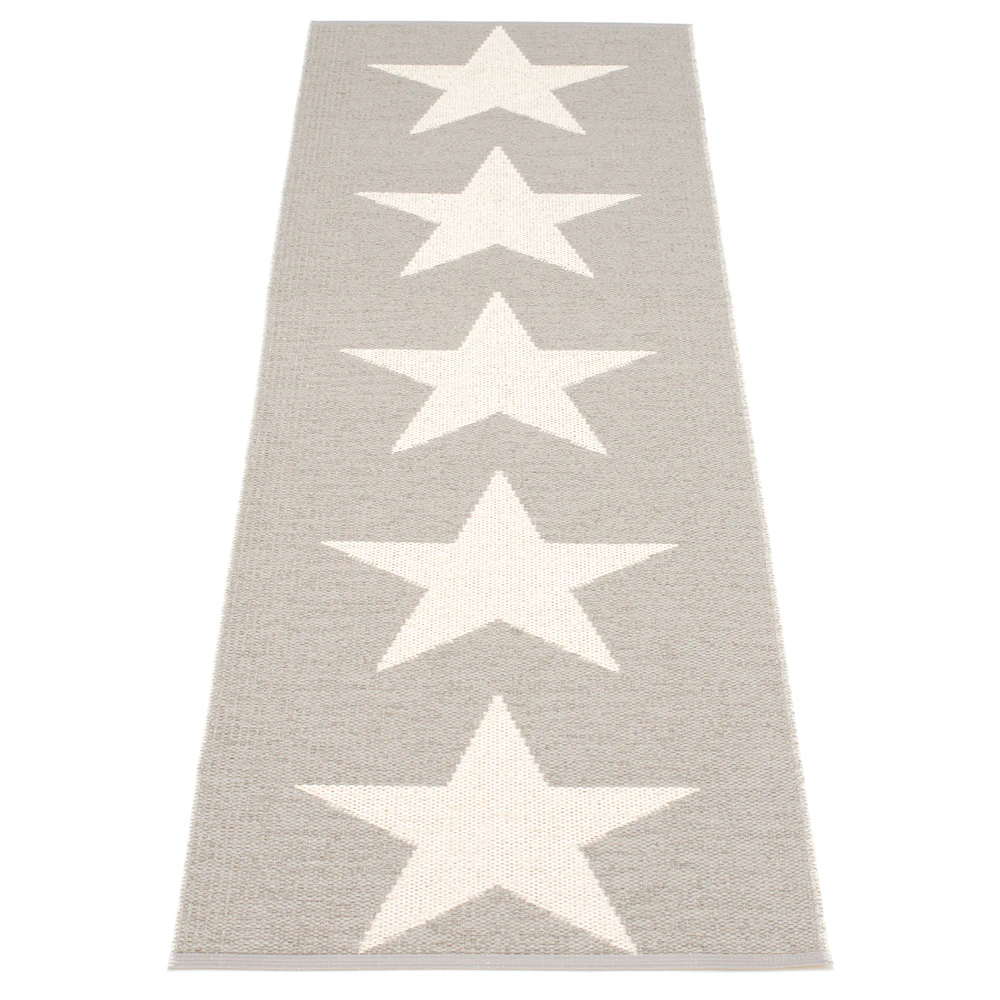 Pappelina Viggo One Matta 70x150 Cm Warm Grey/vanilla - Mönstrade mattor Pvc Grå