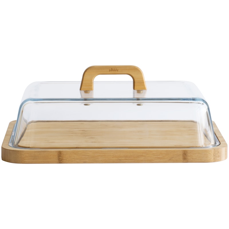 Ostkupa 25x35 cm, Bambu / Glas