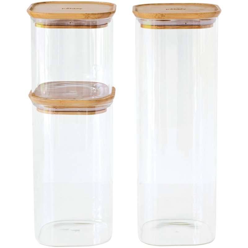 Glasburkar Med Lock 3-pack, 80/140/220 cl