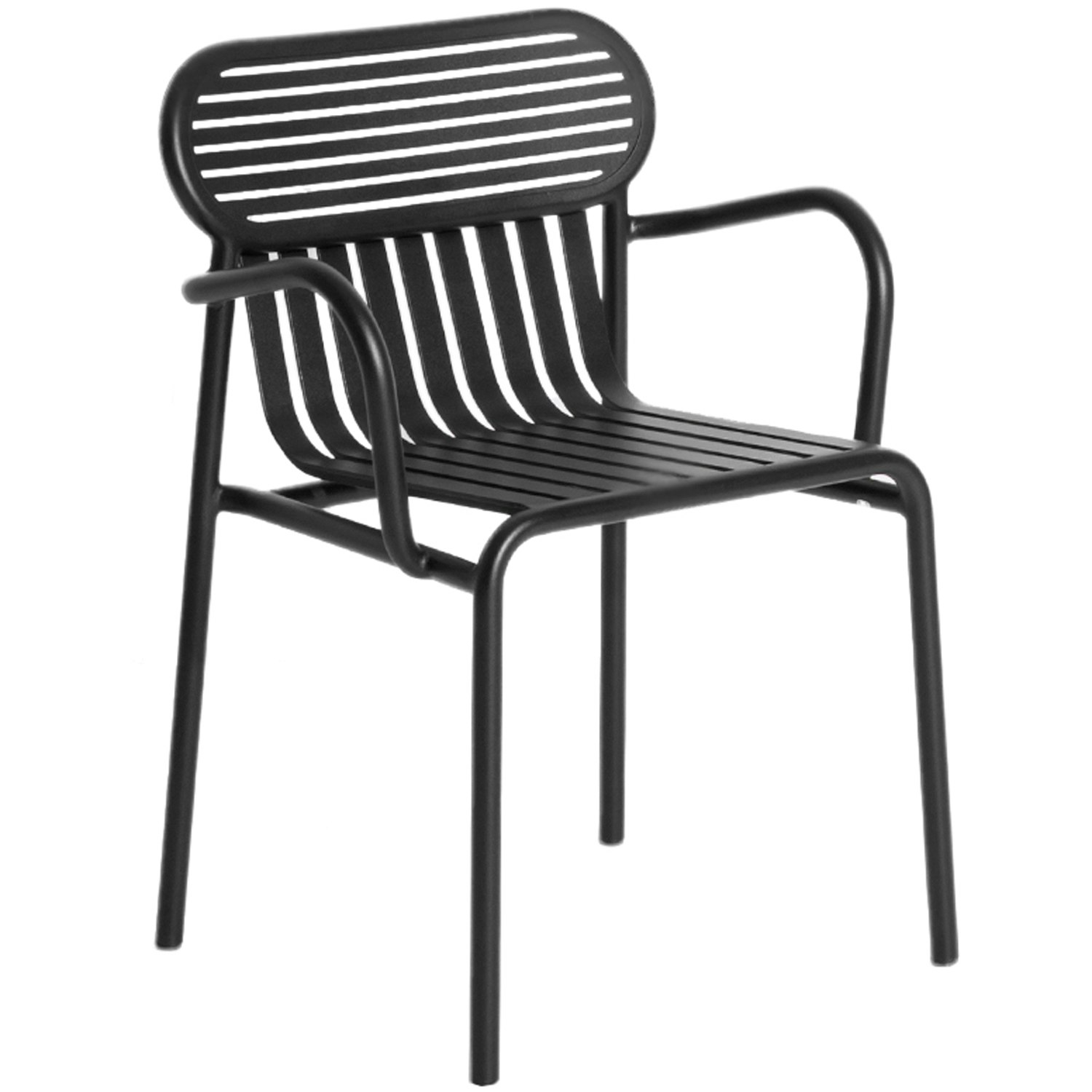 petite friture week-end karmstol - trädgårdsstolar aluminium svart