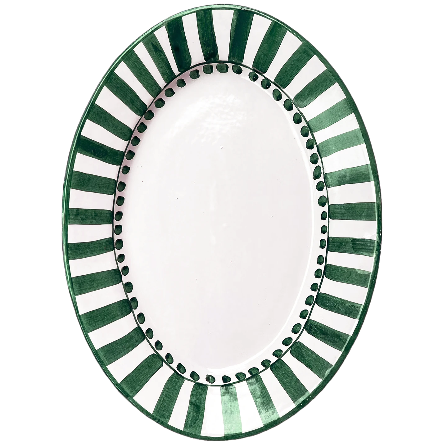 Piccola Home Riviera Serveringsfat Oval 37 Cm - Uppl&auml;ggningsfat Terrakotta Gr&ouml;n