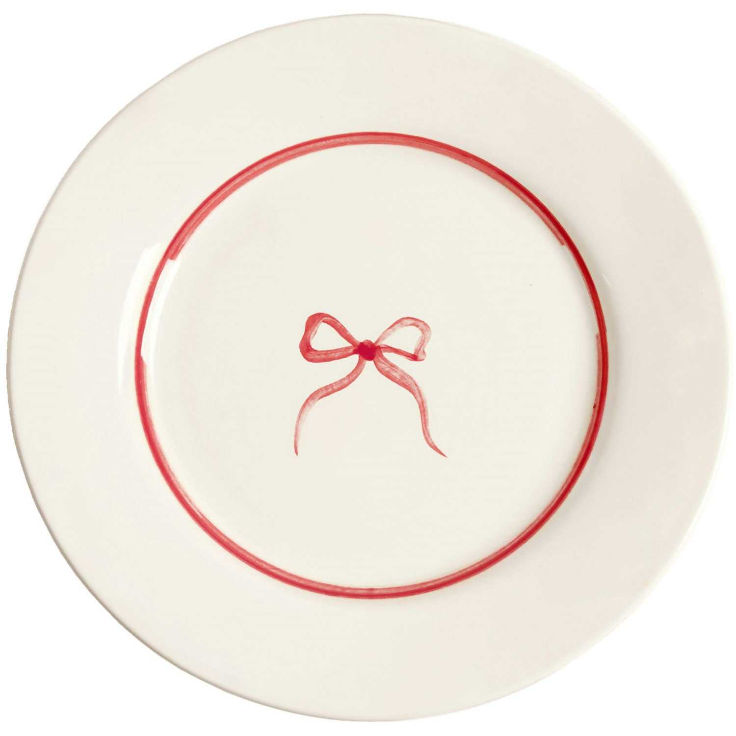 Pick a Poppy Bow Assiett 22 Cm - Assietter Lergods M&ouml;rkrosa