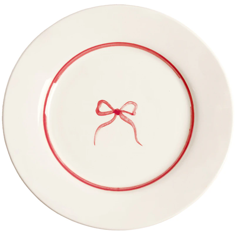 Bow Assiett 22 cm, Mörkrosa