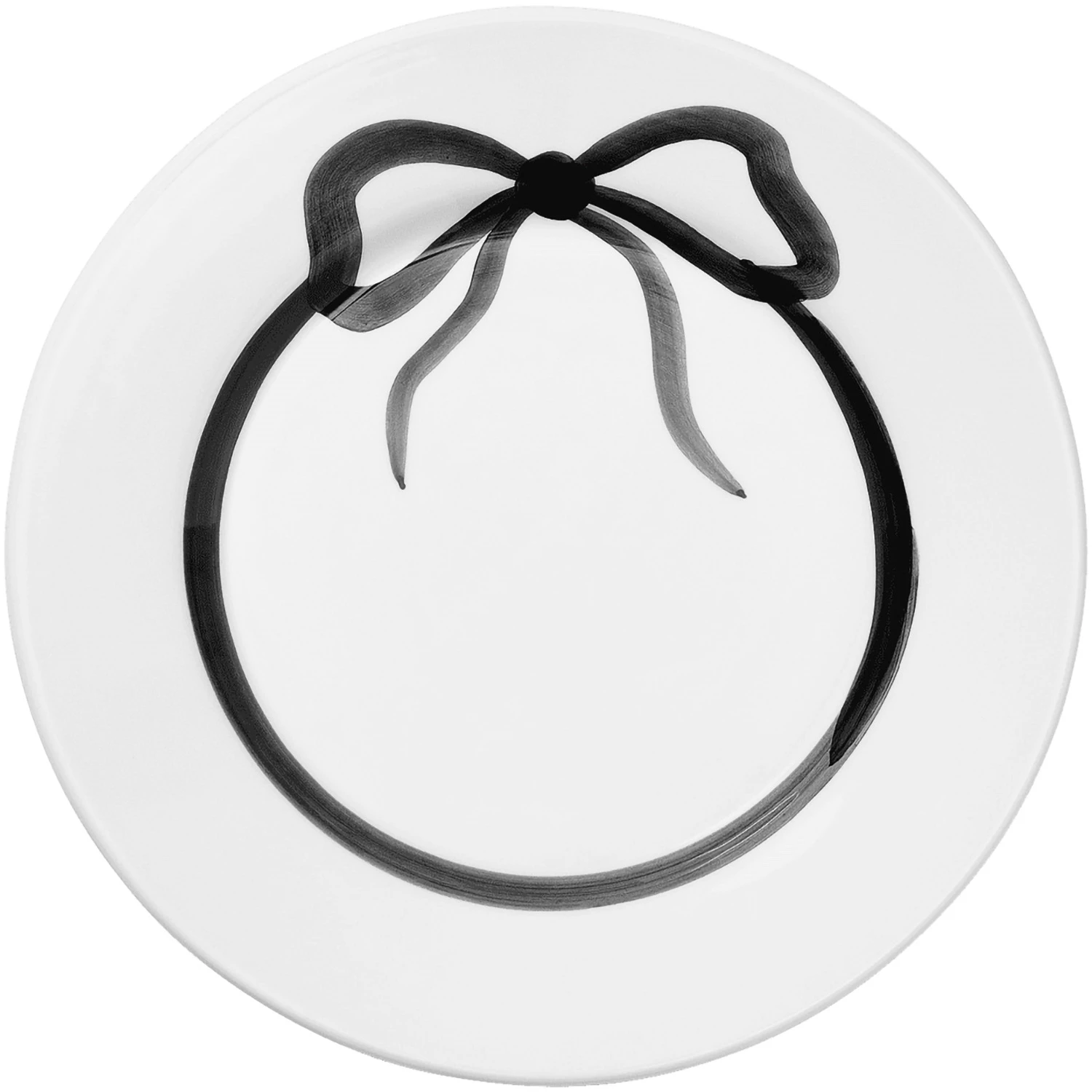 pick a poppy bow tallrik 28 cm - lergods svart