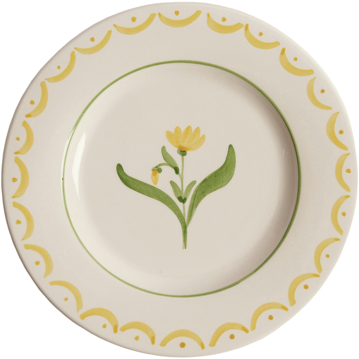 Pick a Poppy Cottage Flower Assiett 22 Cm - Assietter Lergods Gul