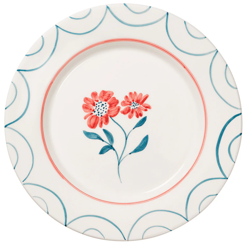 Cottage Flower Tallrik 28 cm, Teal