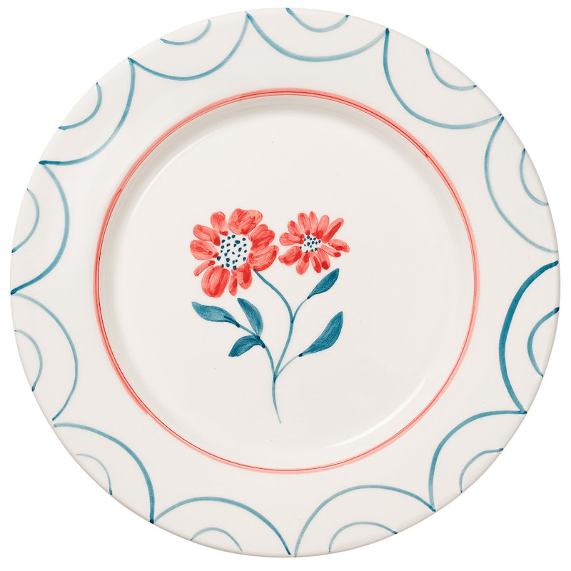 Cottage Flower Tallrik 28 cm, Teal