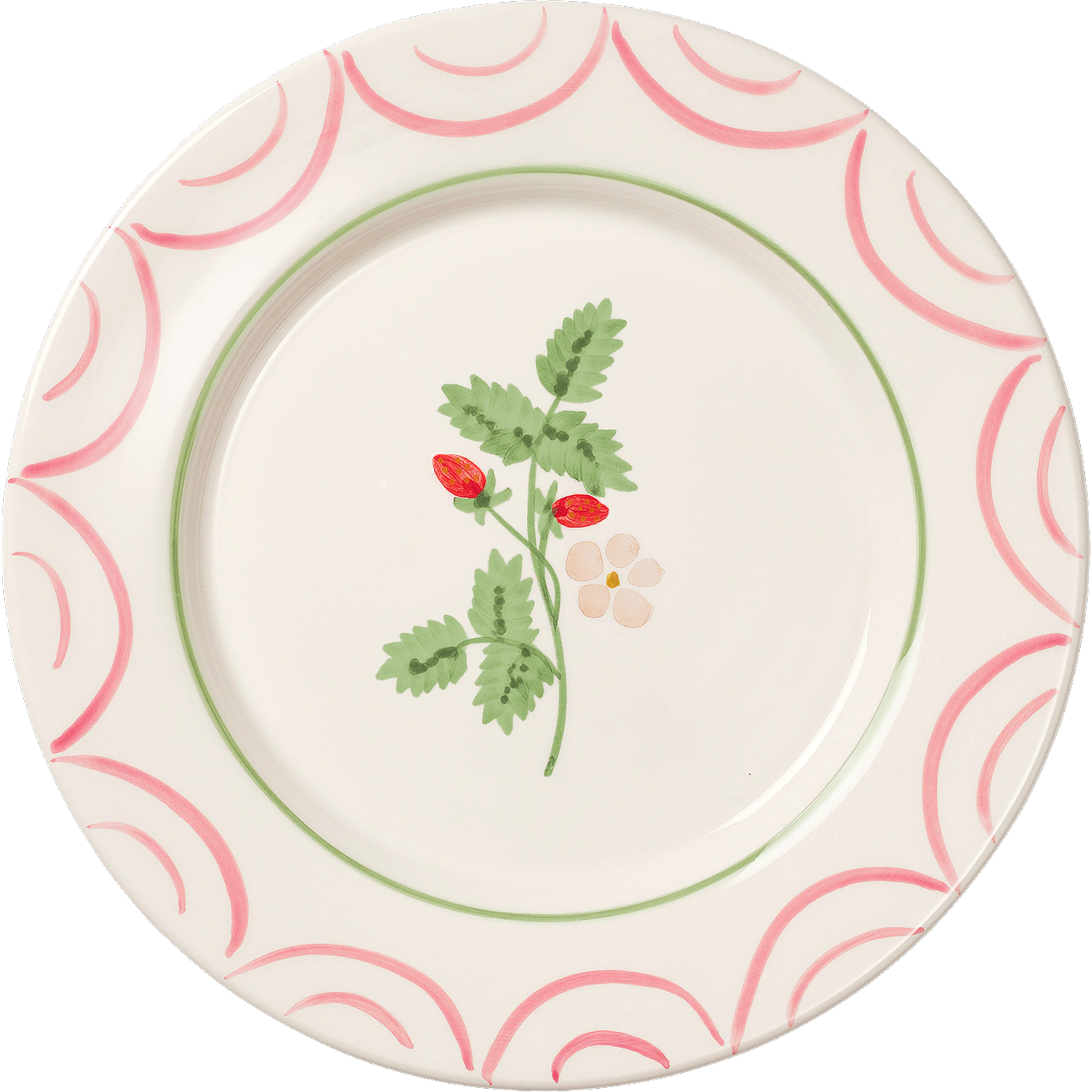 pick a poppy cottage flower middagstallrik wild strawberry 28 cm - lergods röd