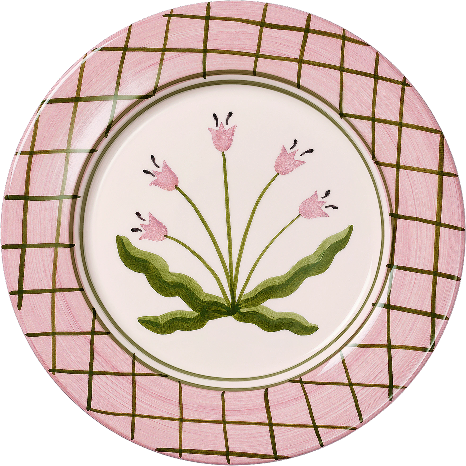 pick a poppy tulip middagstallrik madelen möllard x 28 cm - lergods rosa