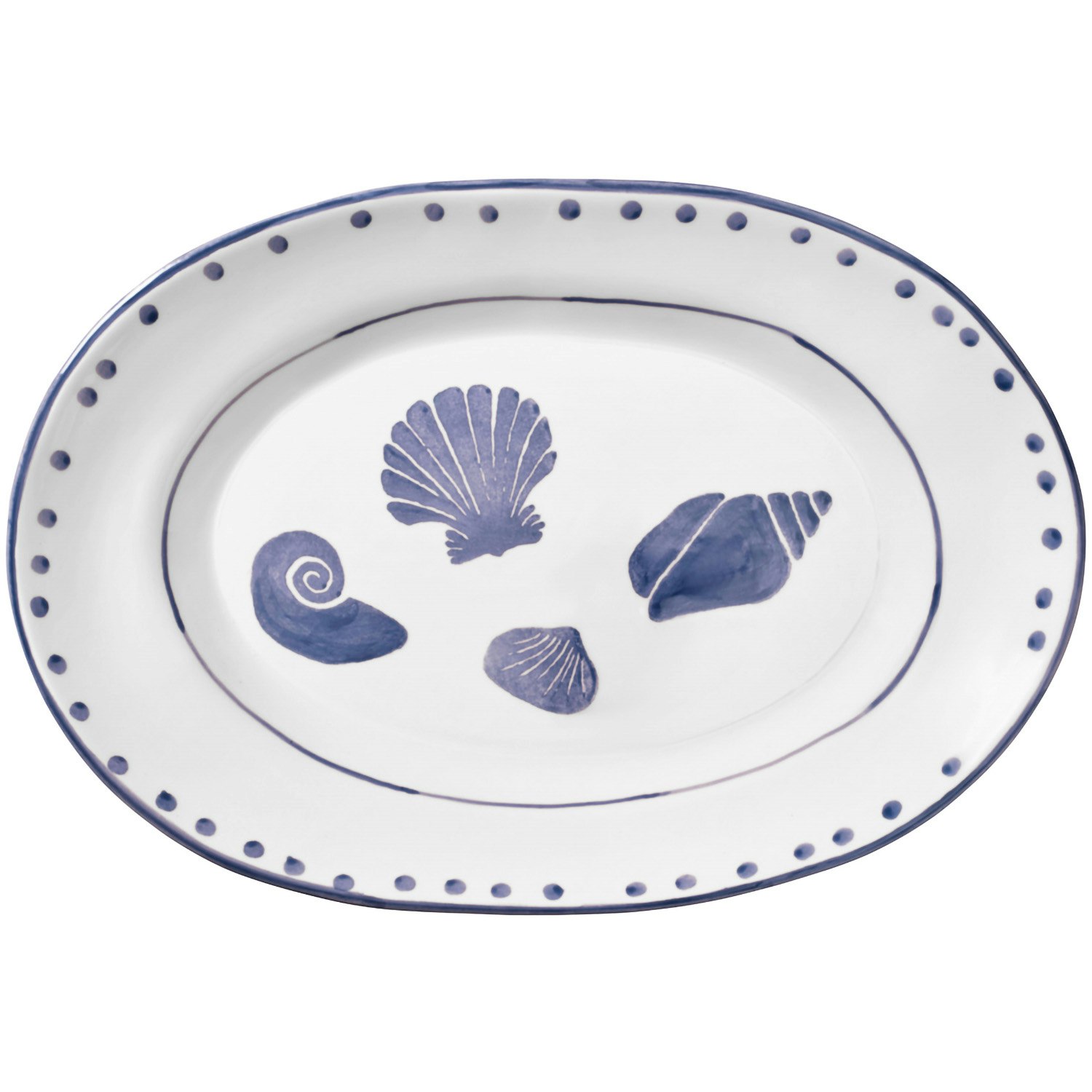 Pick a Poppy Marine Serveringstallrik 28 Cm - Uppl&auml;ggningsfat Lergods Bl&aring;