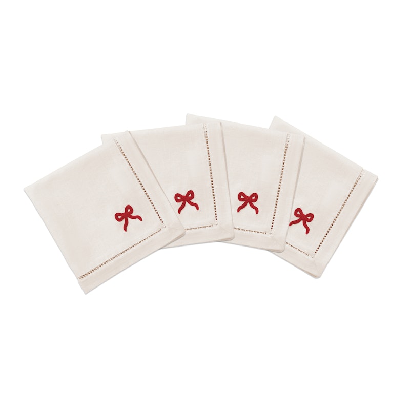 Bow Bomullsservetter 45x45 cm 4-pack, Röd