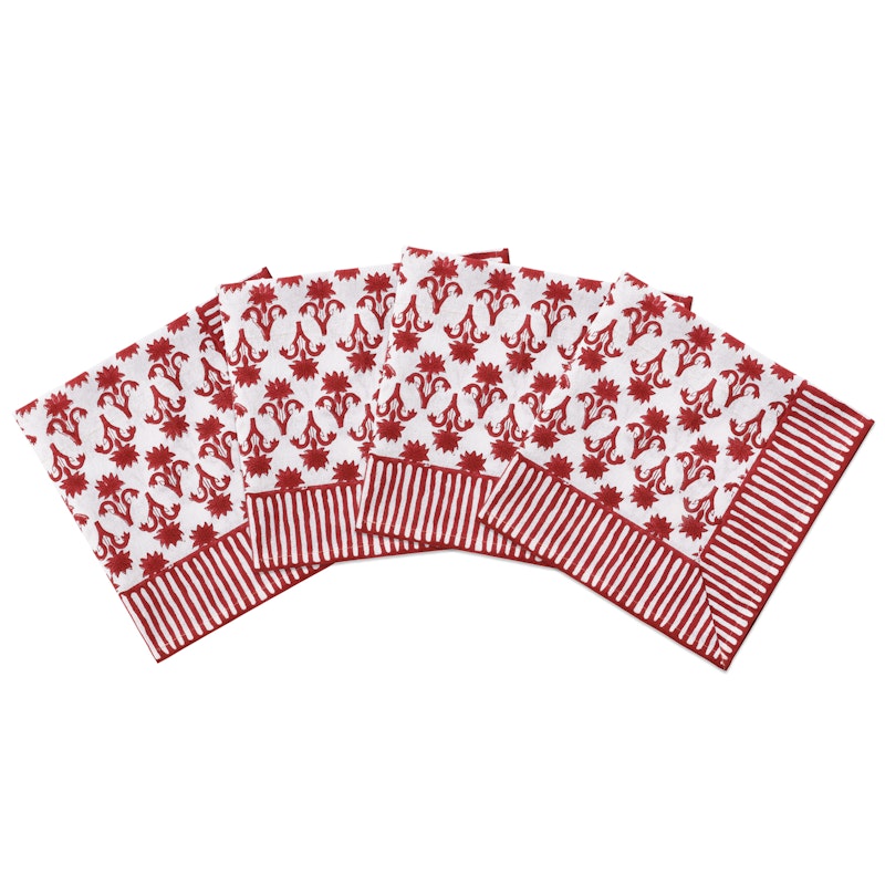 Lily Servett 45x45 cm 4-pack, Vinröd