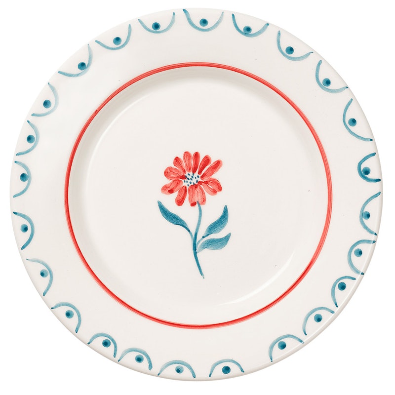 Cottage Flower Assiett 22 cm, Teal