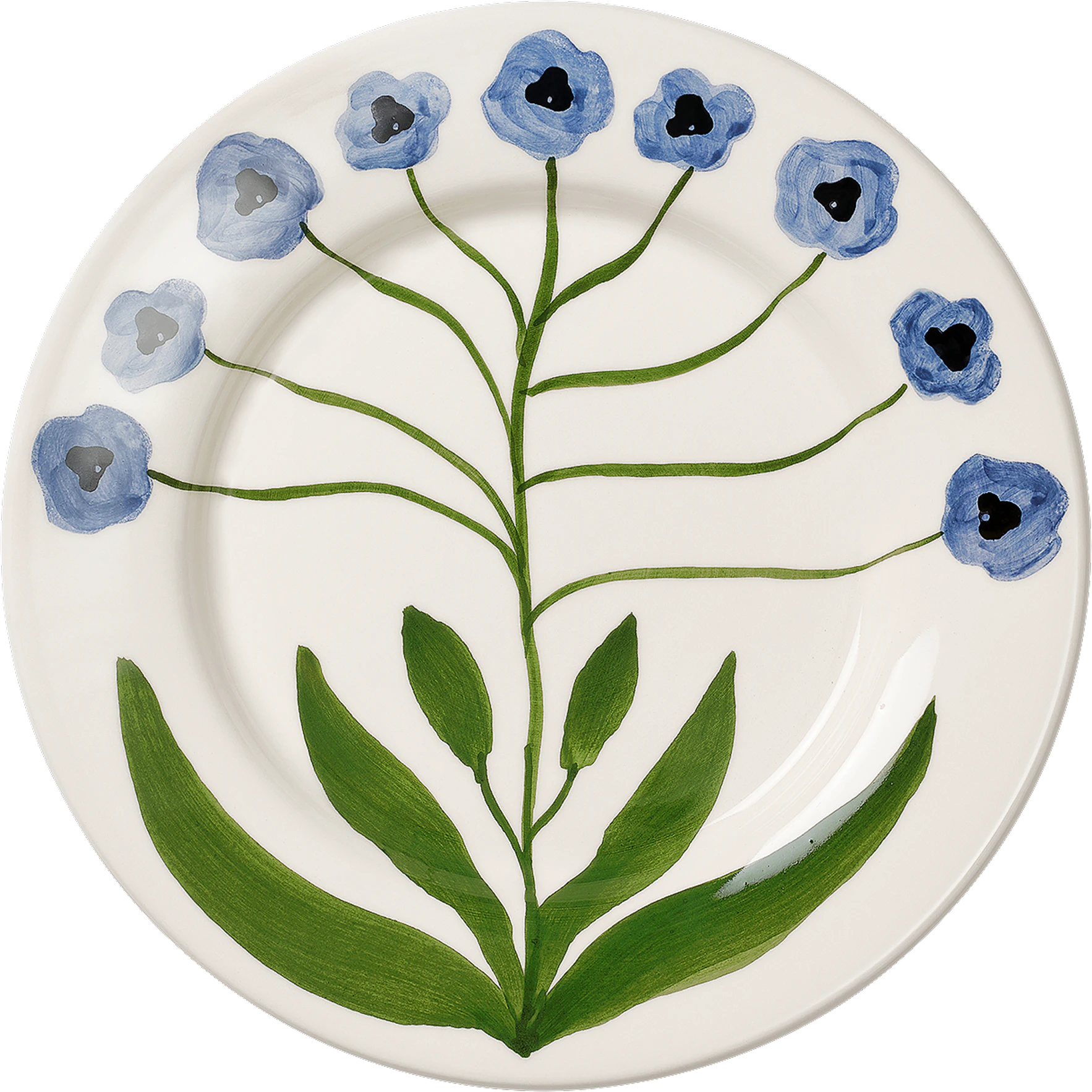 Pick a Poppy Pansy Assiett Madelen M&ouml;llard x 22 Cm - Assietter Lergods Bl&aring;