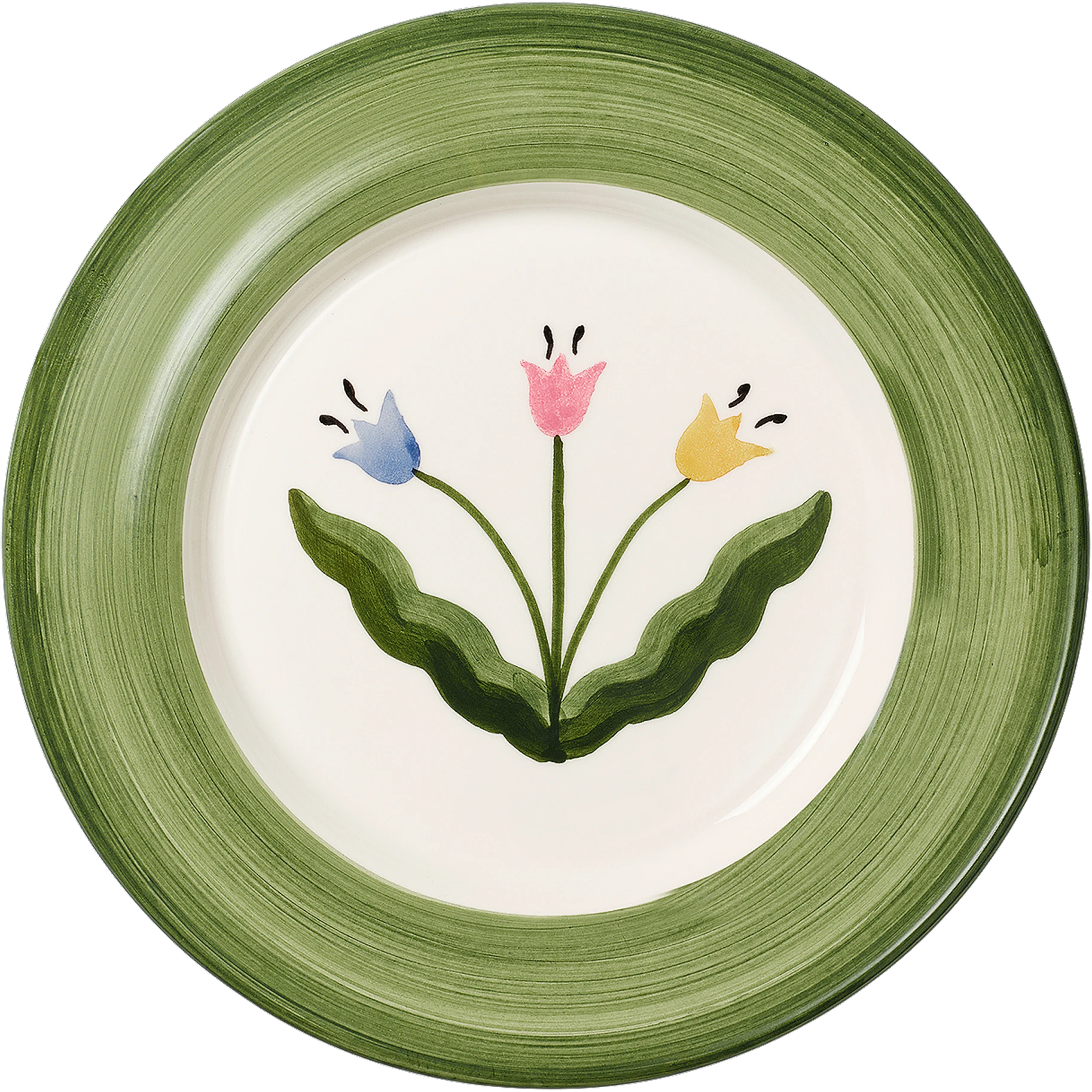 Pick a Poppy Tulip Assiett Madelen M&ouml;llard x 22 Cm - Assietter Lergods Gr&ouml;n