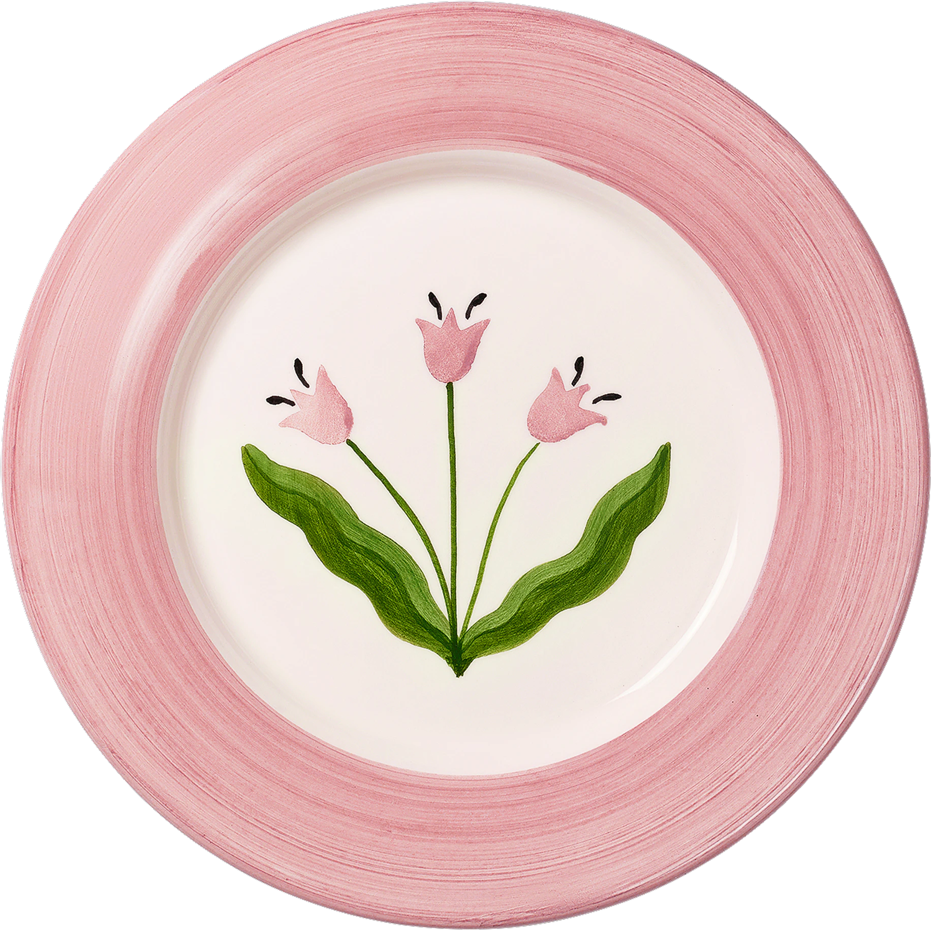 Pick a Poppy Tulip Assiett Madelen M&ouml;llard x 22 Cm - Assietter Lergods Rosa