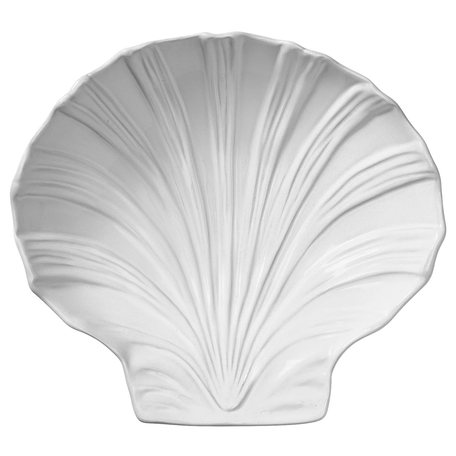 Pick a Poppy Shell Sk&aring;l Large - Serveringssk&aring;lar Lergods Vit