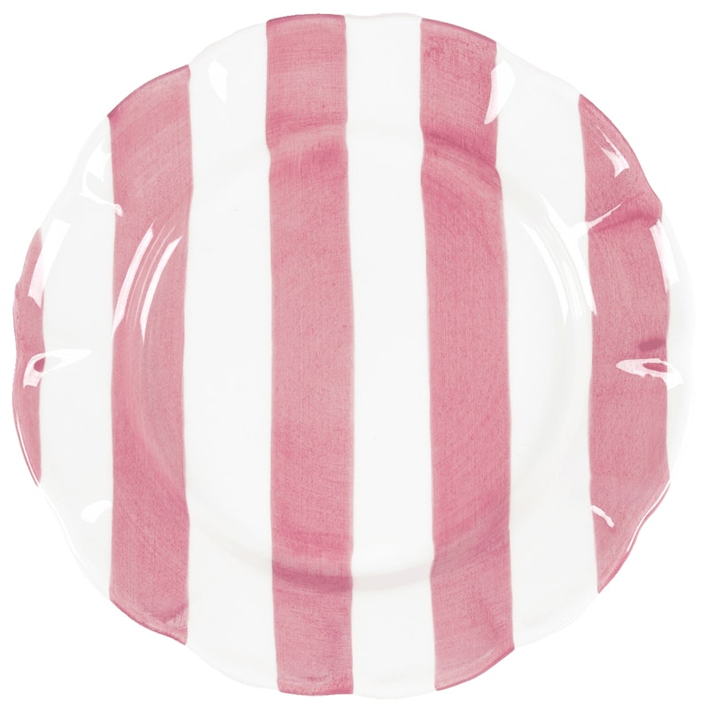 Stripe Assiett 22 cm, Mörkrosa
