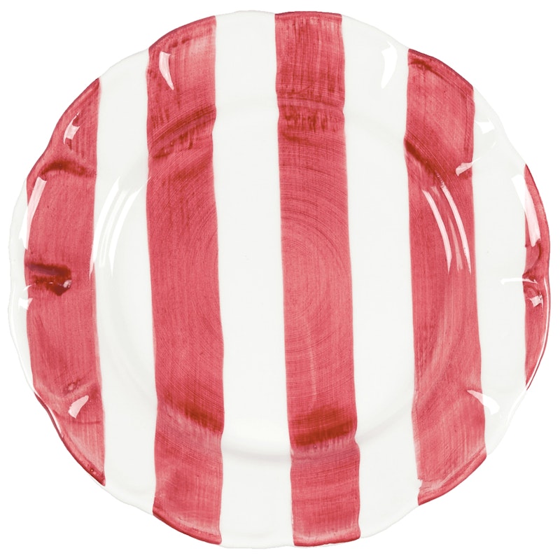 Stripe Assiett 22 cm, Röd