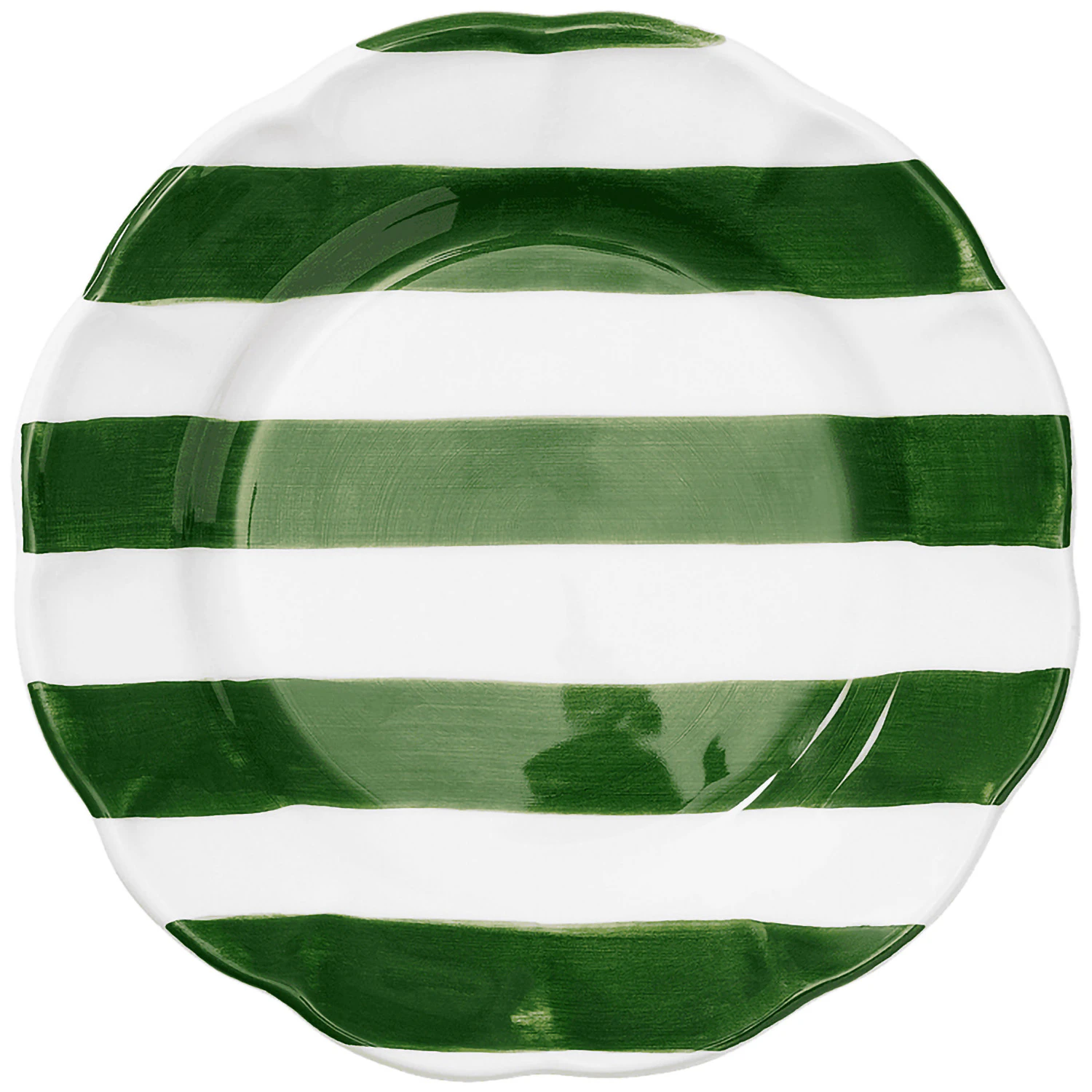Pick a Poppy Stripe Assiett 22 Cm - Assietter Lergods Gr&ouml;n