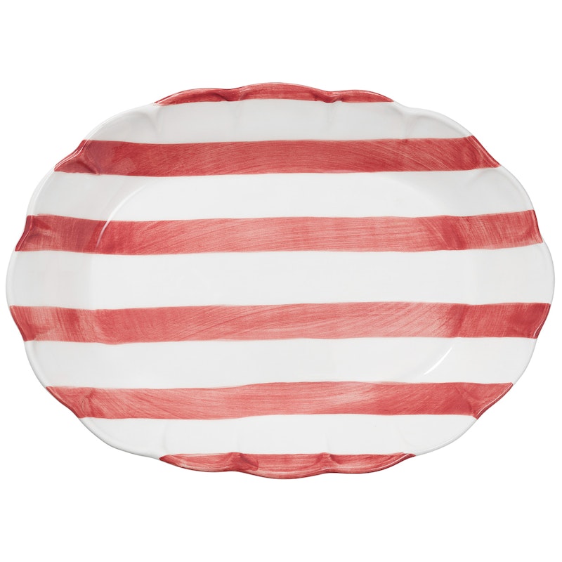 Stripe Serveringstallrik 36 cm, Röd