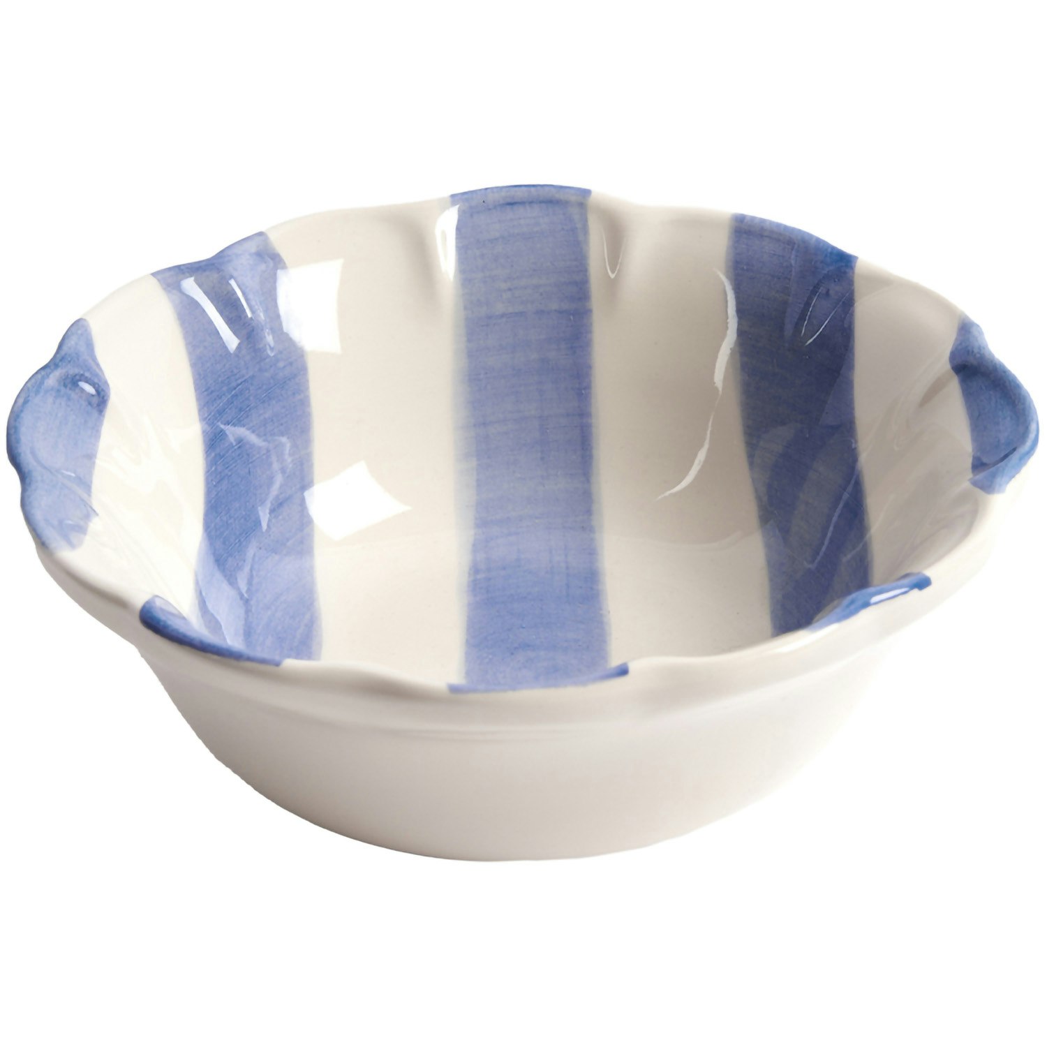 Pick a Poppy Stripe Sk&aring;l 15 Cm - Dessertsk&aring;lar Lergods Bl&aring;