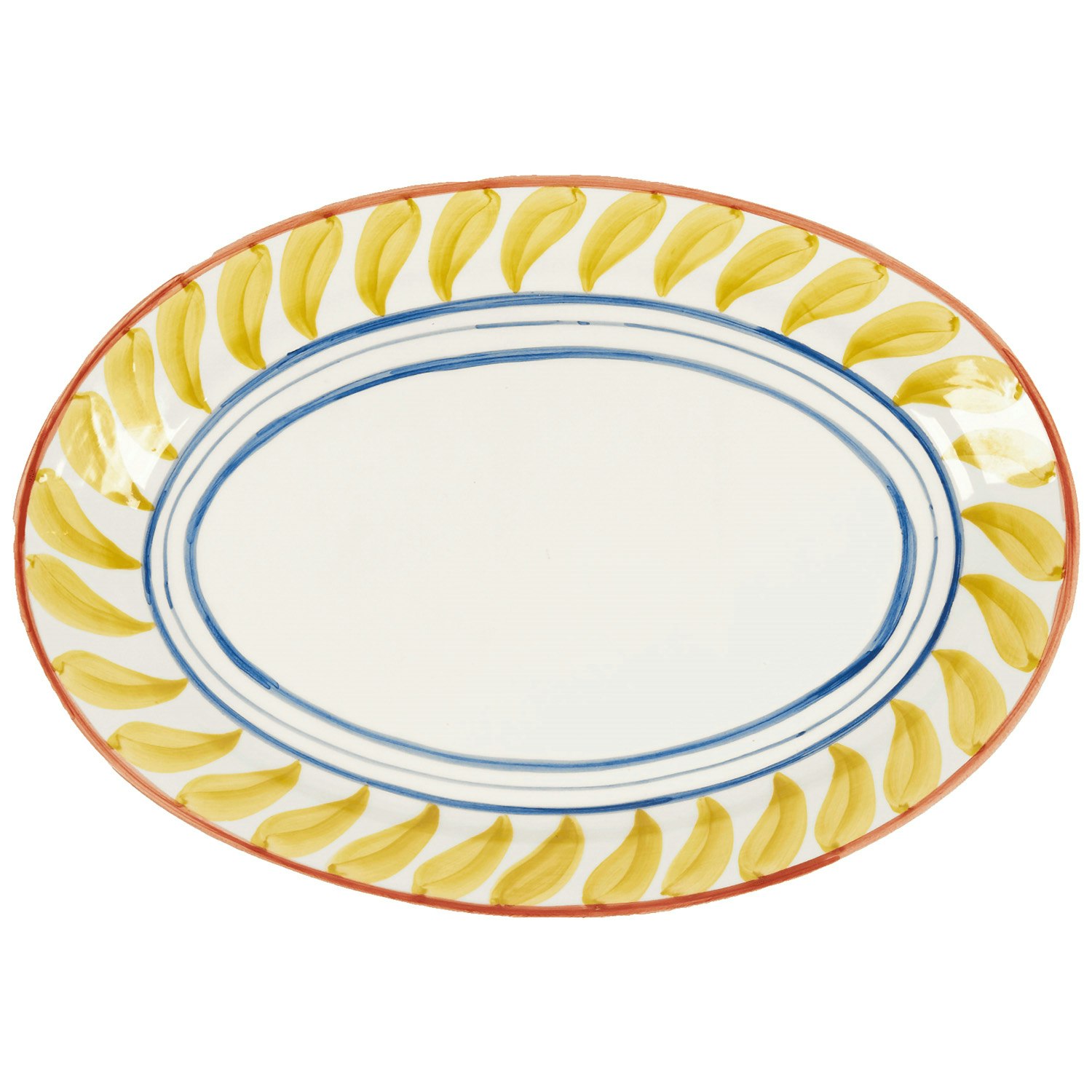 Pick a Poppy Swirl Serveringstallrik 32 Cm - Uppl&auml;ggningsfat Lergods Gul