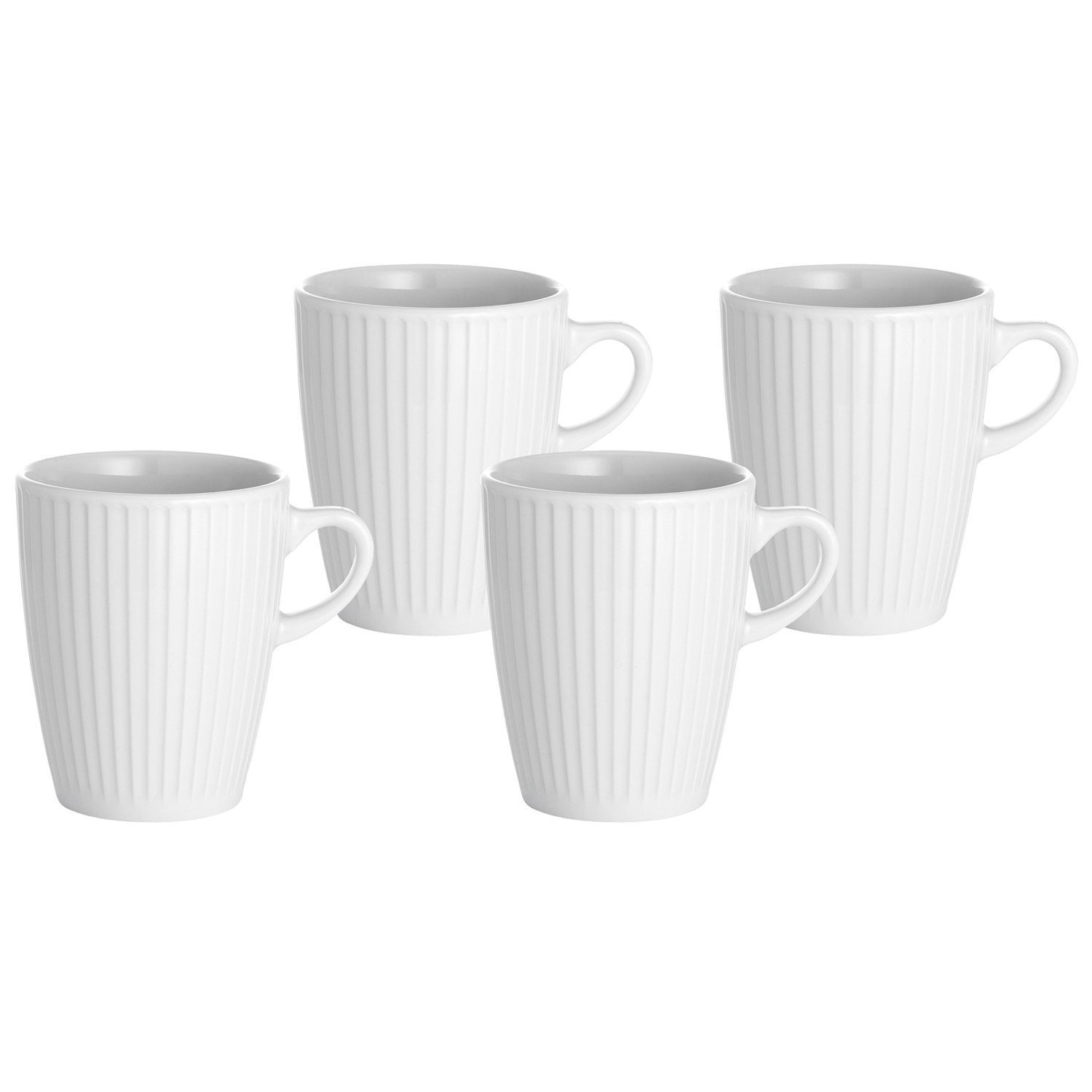 Pillivuyt Pliss&eacute; Mugg 4-pack - Kaffekoppar Vit