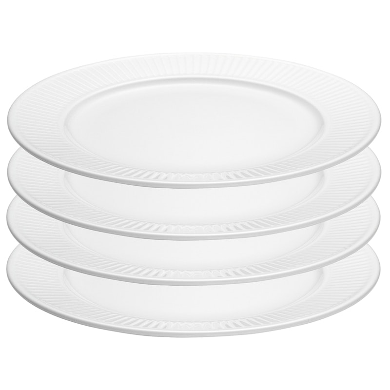 Plissé Tallrik 28 cm Vit 4-pack