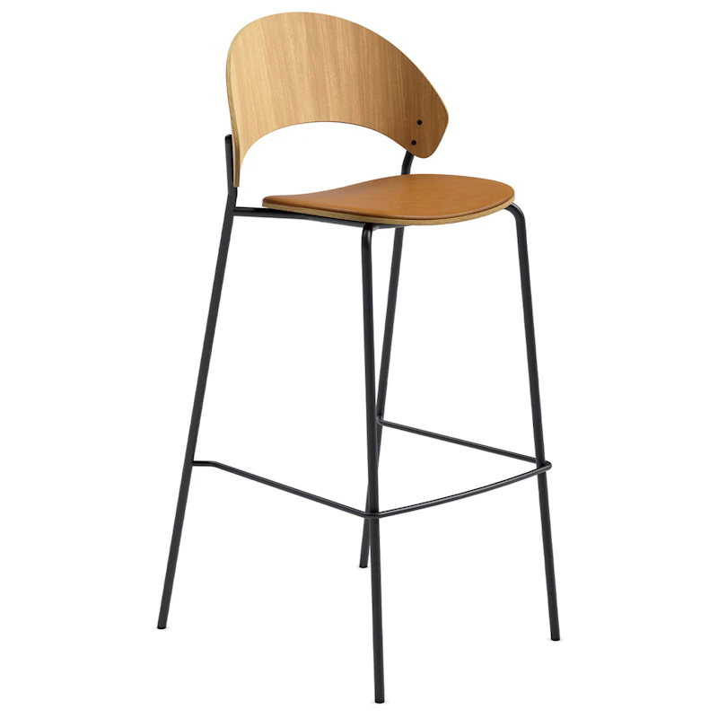 Dosina Barstol 75 cm, Ek / Konjak Läder