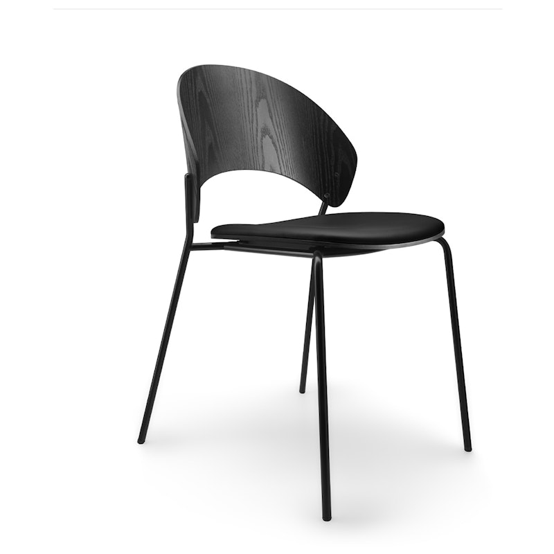 Dosina Stol, Svart Ek / Svart Läder