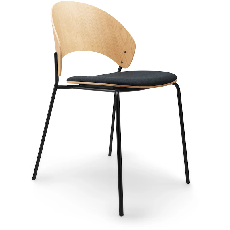 Dosina Stol, Ek / Svart Textil