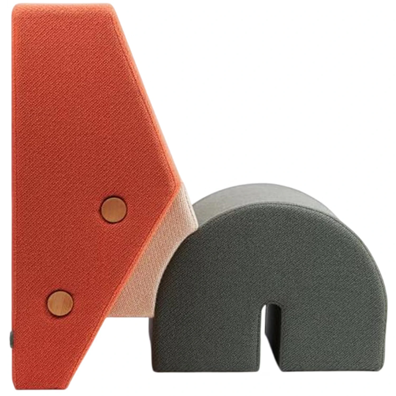 please wait to be seated keystone loungestol persika / off-white / - textil grå