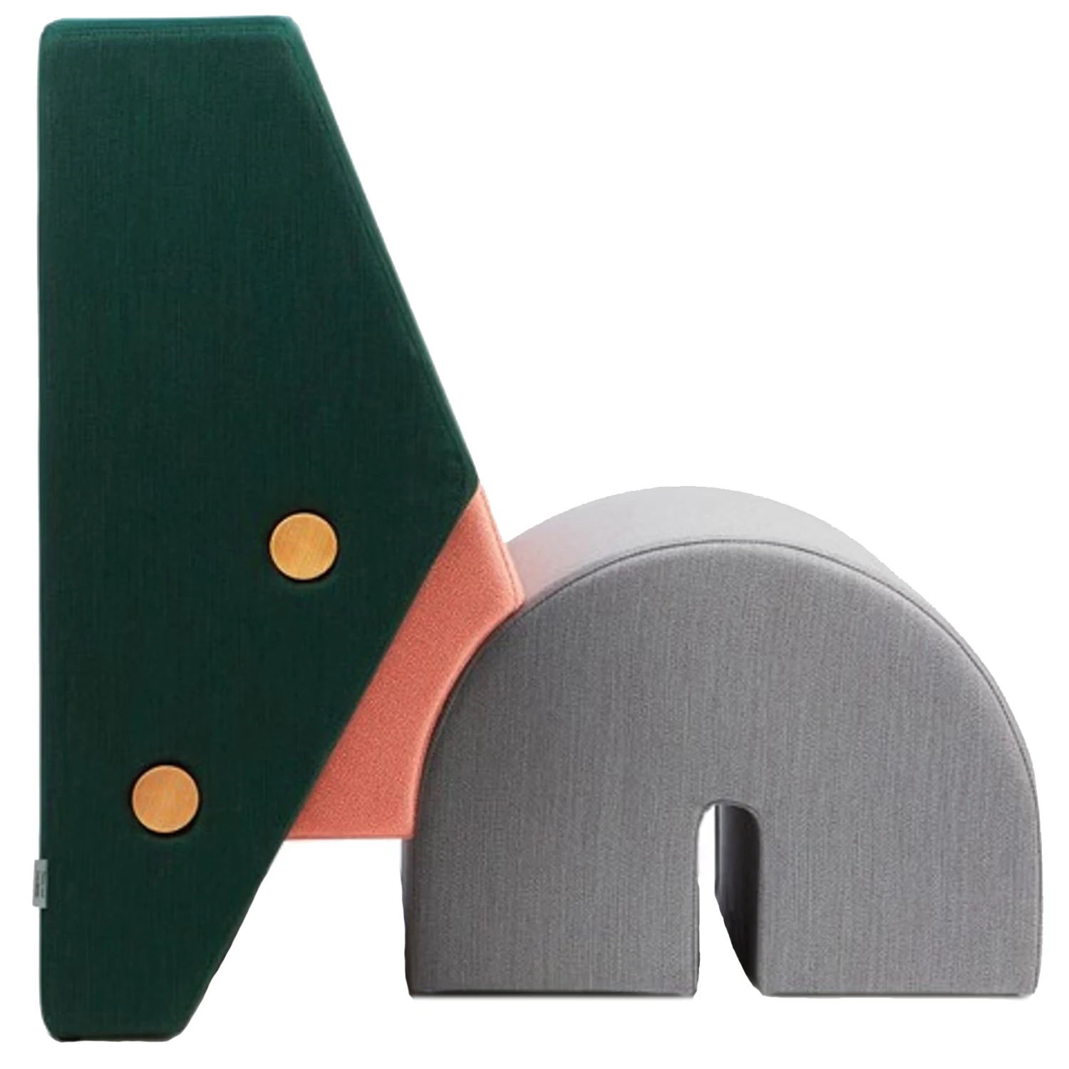 please wait to be seated keystone loungestol grön / / rosa - textil grå