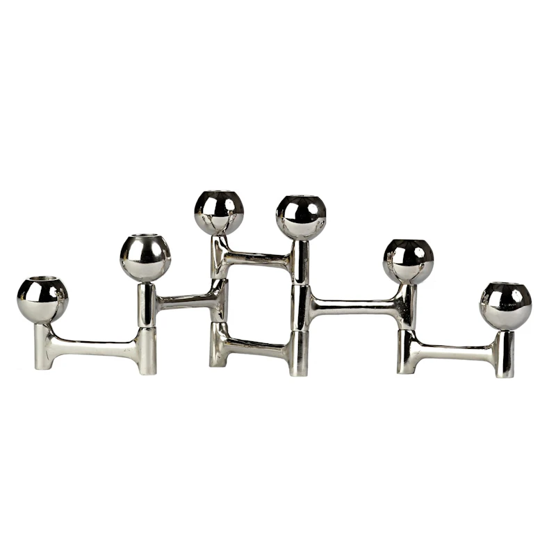 Folding Round Ljusstake, Nickel