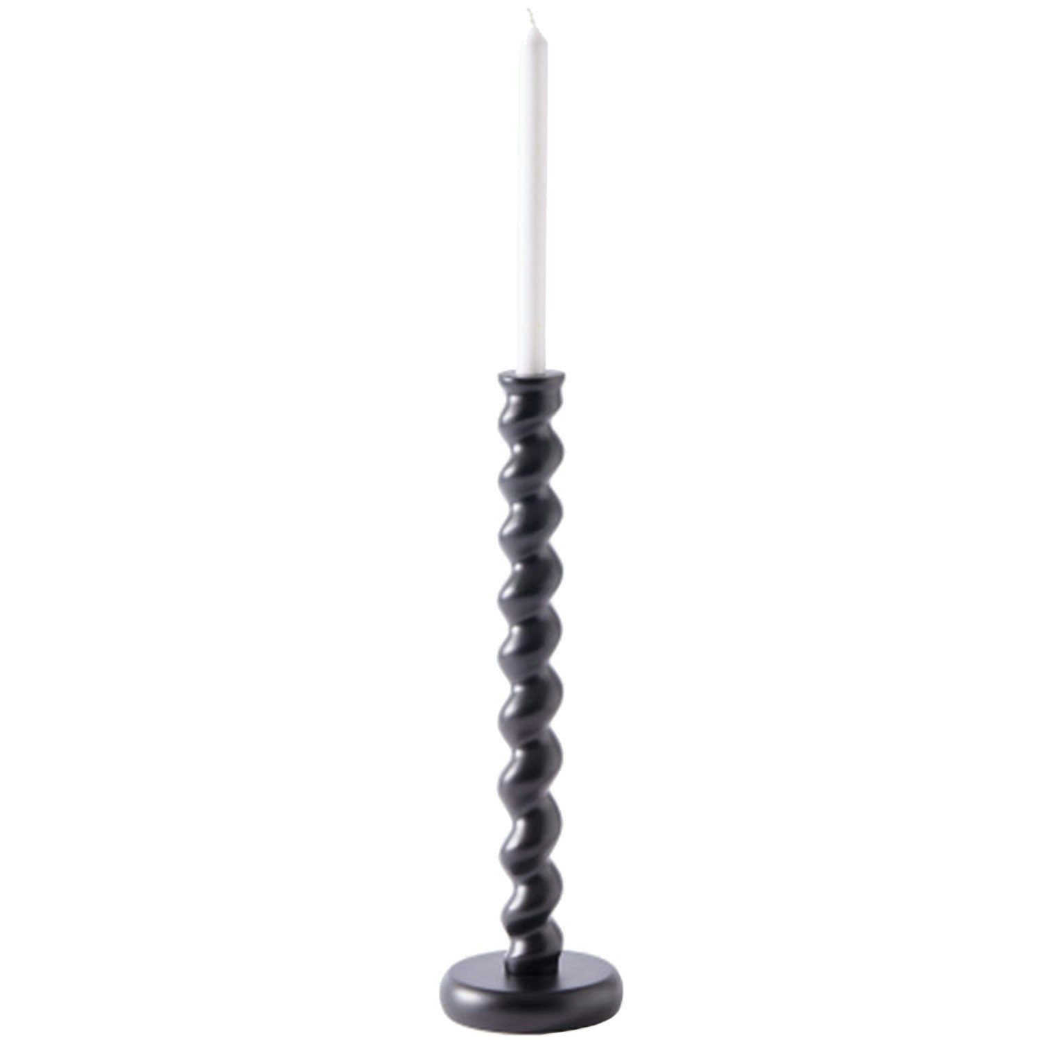 Polspotten Candle Holder Twister Black M Ljusstake - Ljuslyktor Pulverlackerad Aluminium Svart