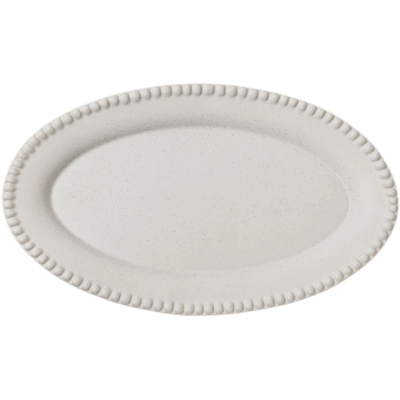 Daria Fat Oval 35 cm, Cotton White