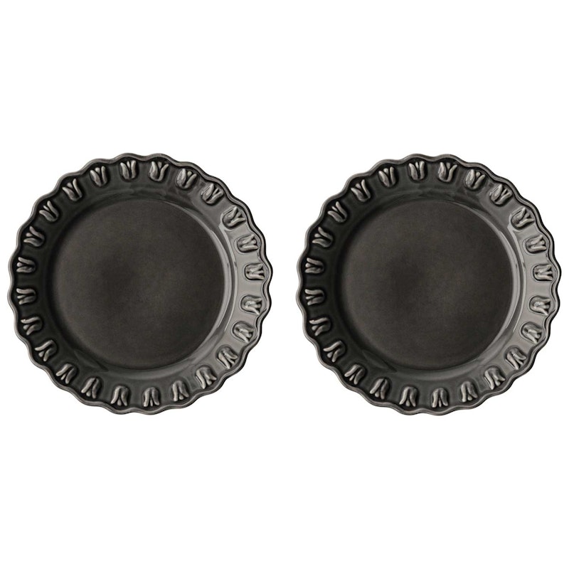 Tulipa Assiett 20 cm 2-pack, Almost Black