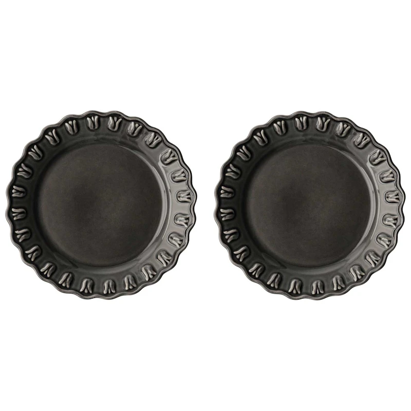 Tulipa Assiett 20 cm 2-pack, Almost Black