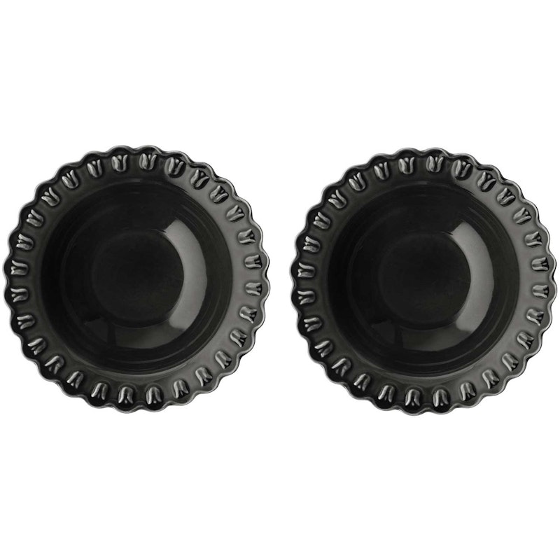 Tulipa Djup Tallrik 23  cm 2-pack, Almost Black