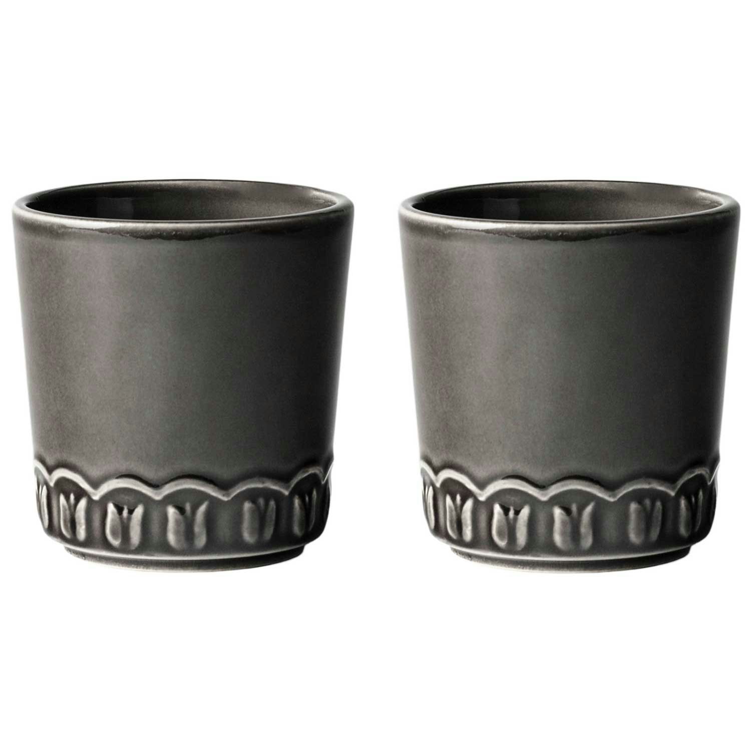 Potteryjo Tulipa Kopp 20 Cl 2-pack - Kaffekoppar Stengods Almost Black