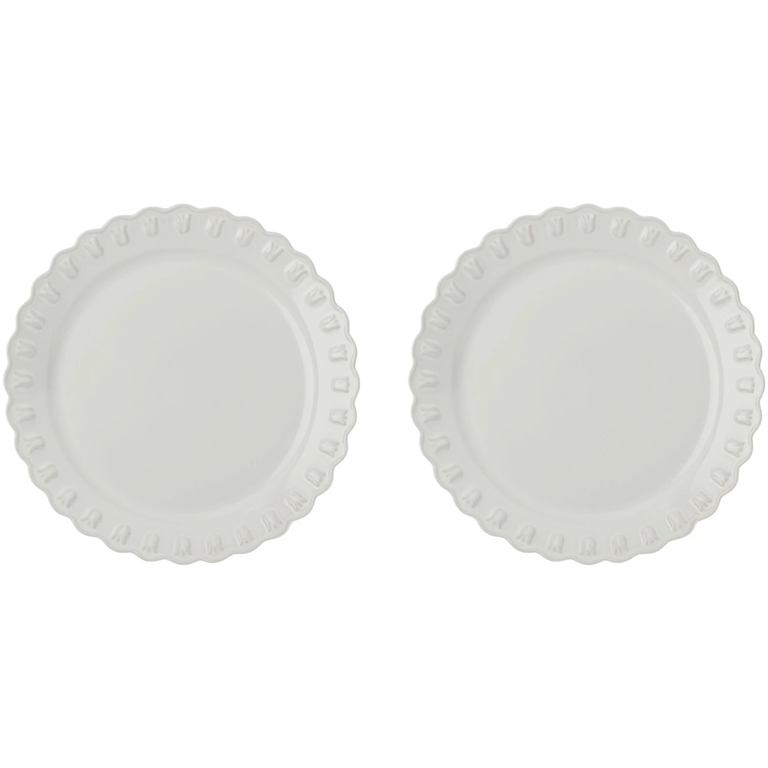 potteryjo tulipa tallrik 26 cm 2-pack - stengods vit