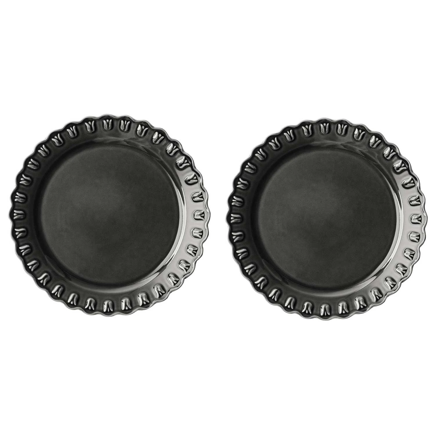 potteryjo tulipa tallrik 26 cm 2-pack - stengods almost black