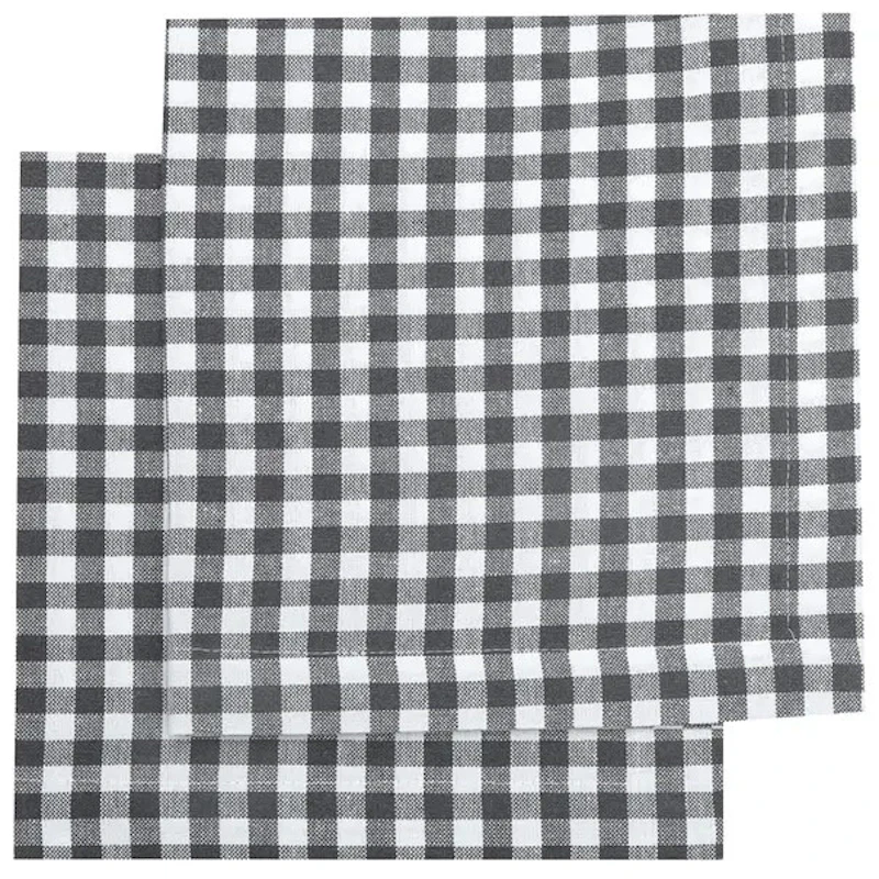 Bella Servett 45x45 cm 2-pack, Mörkgrå/vit