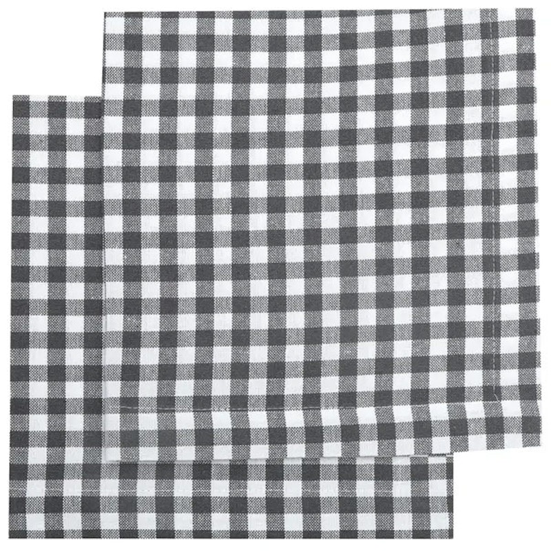 Servett 2-pack Bella 45x45cm mörkgrå/vit