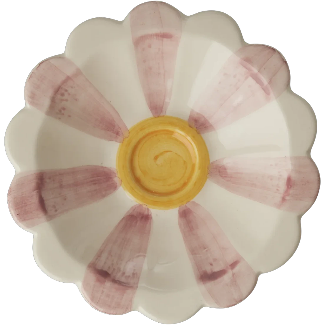 Rice Flower Dippsk&aring;l Med Handm&aring;lade R&auml;nder - Serveringssk&aring;lar Keramik Rosa