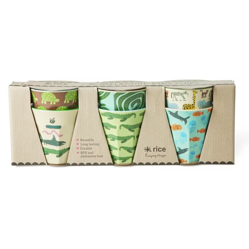 Melaminkoppar 6-pack, Mint Wildlife