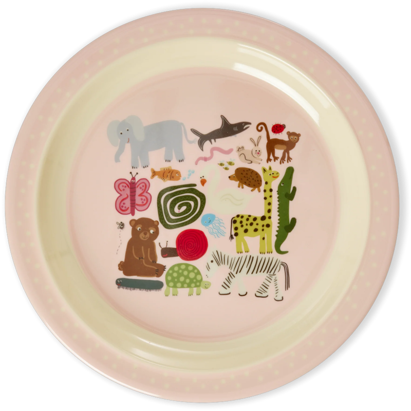 Melamintallrik 20 cm, Pink Wildlife