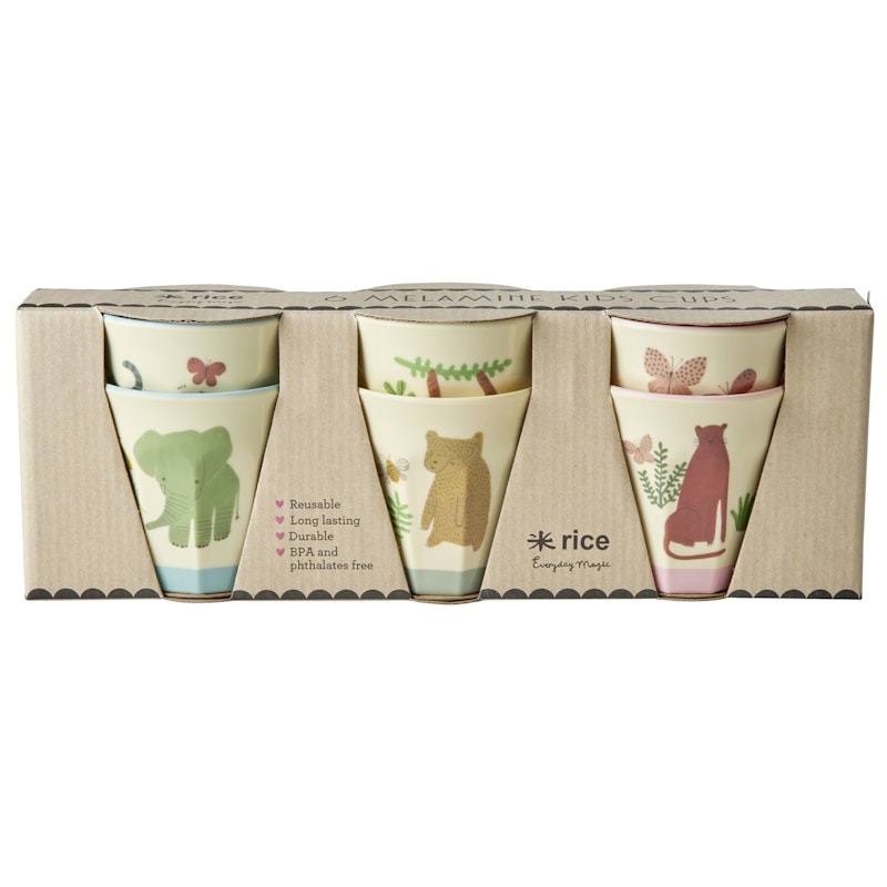 Melaminkopp 6-pack, Sweet Jungle