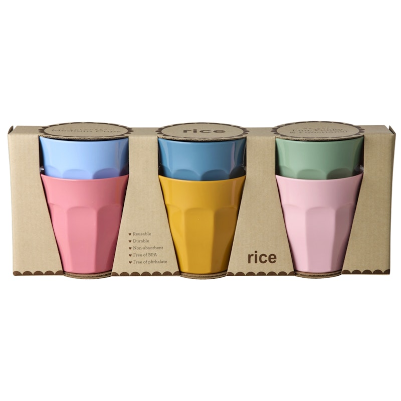 Melaminkoppar 6-pack, All You Need is Love and…Colors